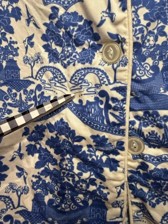 BedHead Made in Glamorous Los Angeles Blue & Cream Floral Toile Pajama Set FLAW - Picture 13 of 14